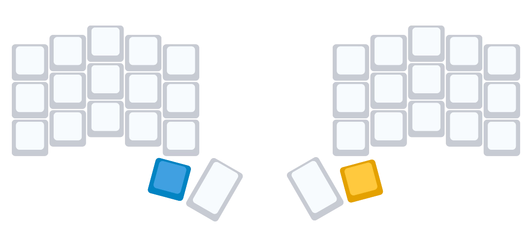 Split 34-key layout